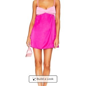 Show Me Your MuMu Best Bow Dress in Colorblock Pink